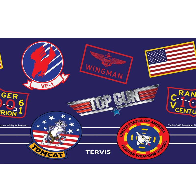 Tervis Traveler Top Gun Maverick Patch Collage Triple Walled Insulated Travel Tumbler, Stainless Steel