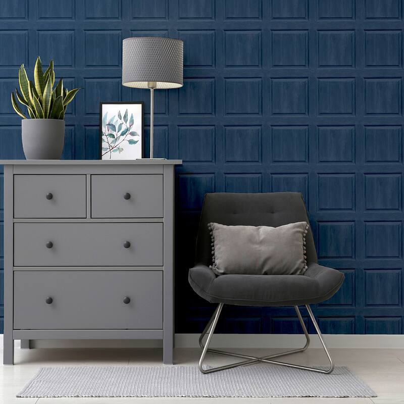 Arthouse Bellamy Navy Wooden Panel Wallpaper