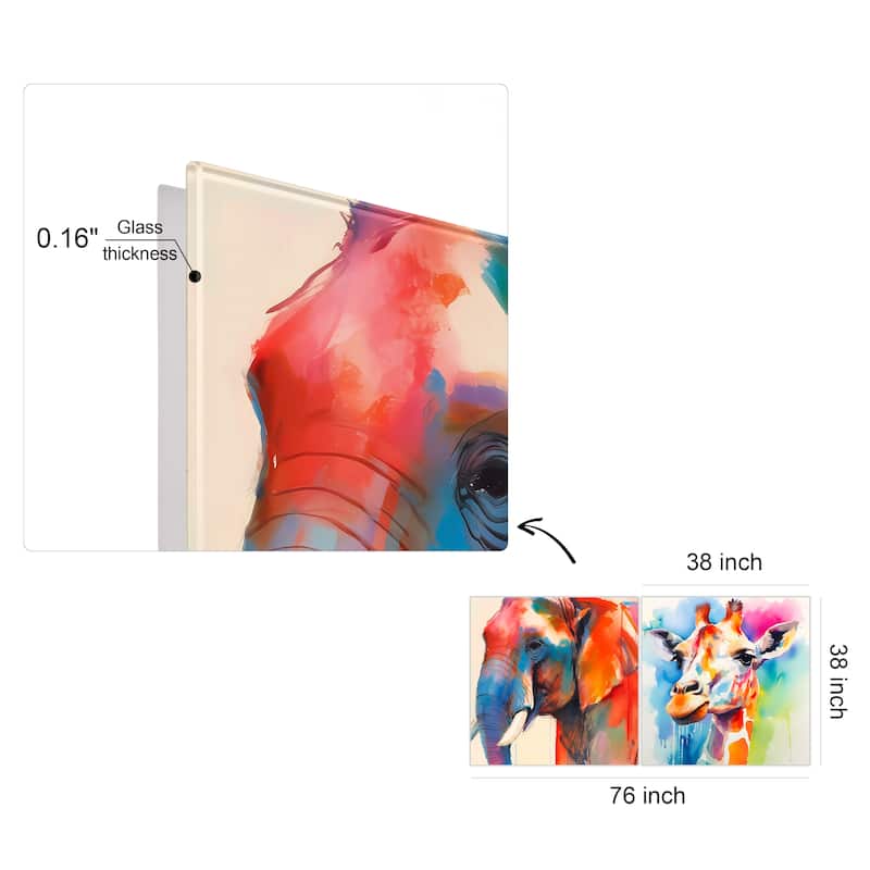 Empire Art Direct Vibrant Majesty Printed Tempered Glass Wall Art - Multi-Color
