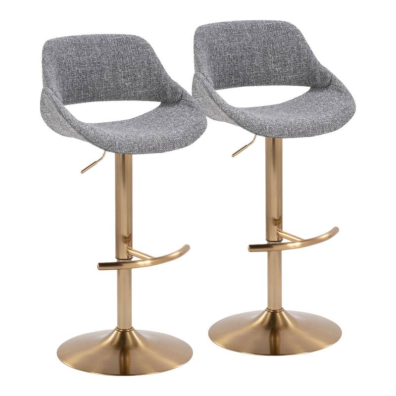 Silver Orchid Svellingen Adjustable Bar Stool with Rounded T Footrest - Set of 2