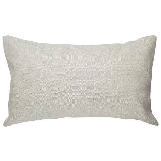 Cream Broad Weave 12x20 Throw Pillow with Polyfill Pillow Insert