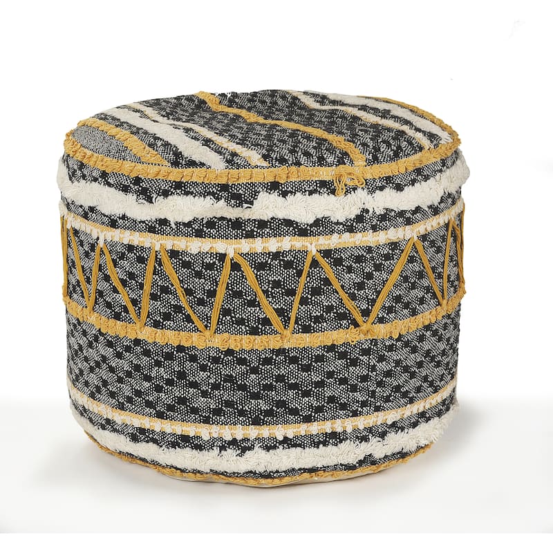 Sevita Geometric Tufted Multicolored Pouf