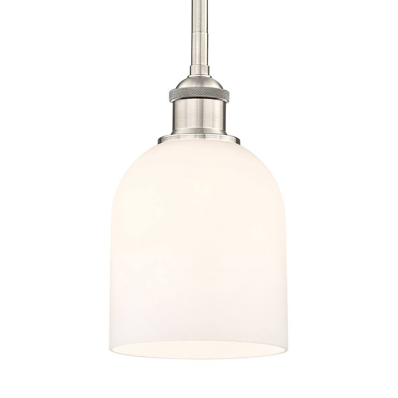Innovations Lighting 616-1S 9 6 Bella Pendant Bella 6" Wide Mini - Brushed Satin Nickel / Glossy White