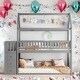 preview thumbnail 2 of 21, Kids and Baby Twin over Twin Bunk Bed with Storage Shelves and Drawers