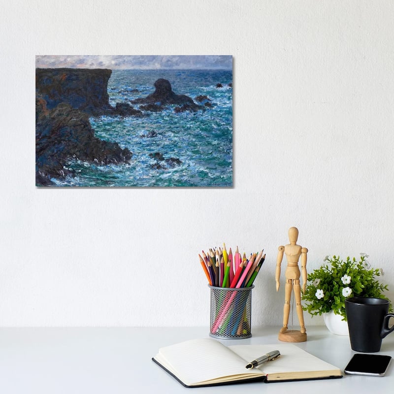 iCanvas "Rocks at Port Coton, the Lion Rock, 1886 " by Claude Monet Canvas Print - 8x12x0.75