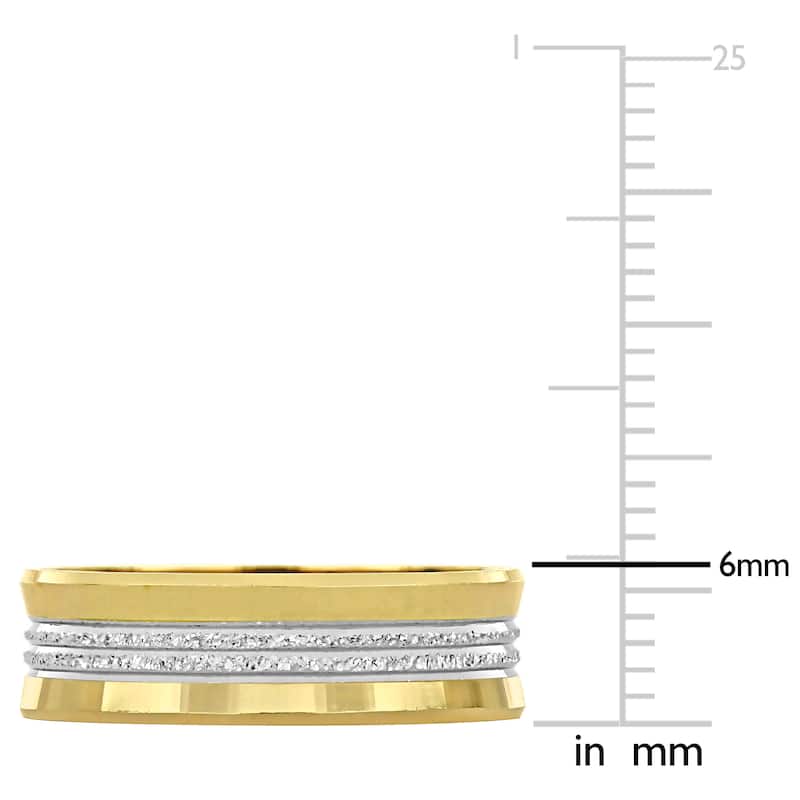 Miadora 6 mm Mens Wedding Band in Two-Tone 10k Yellow and White Gold