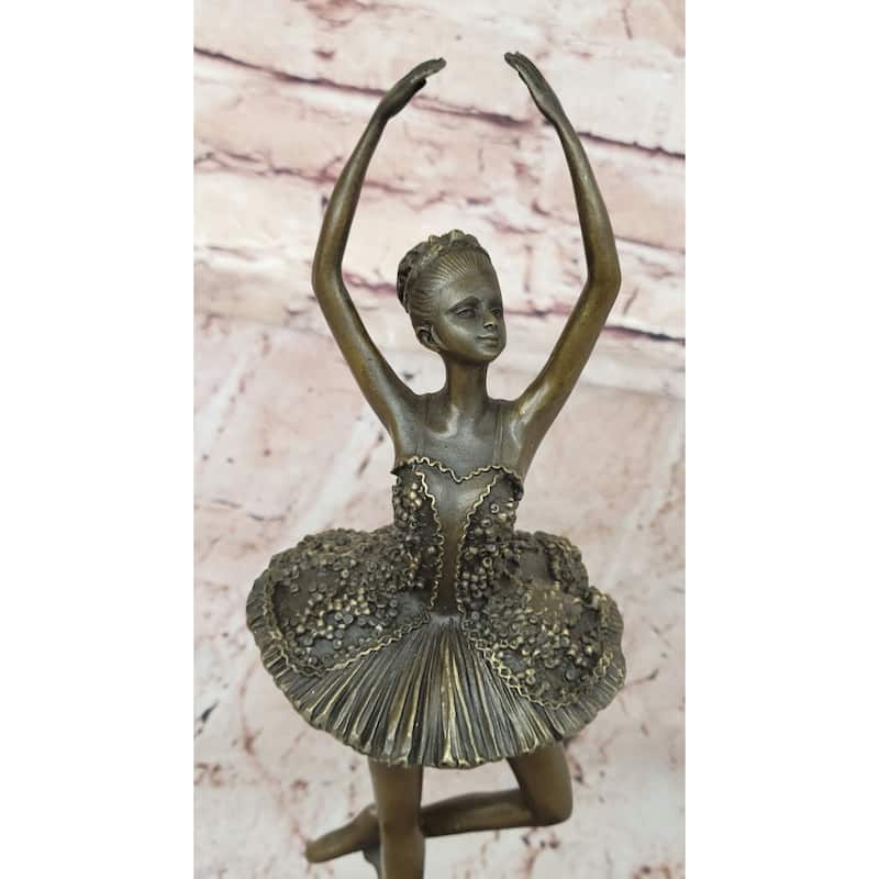 Art Deco Cute Child Ballerina A Bronze Trophy Sculpture Hot Cast Figurine