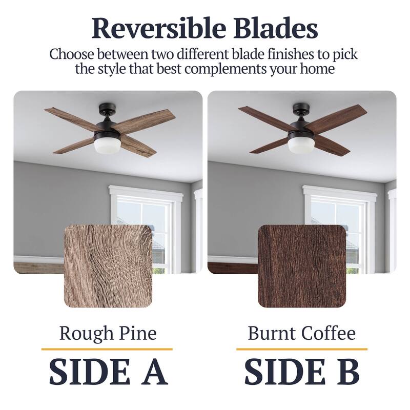 44" Prominence Home Atlas Pewter Modern Indoor LED Ceiling Fan with Light and Remote Control