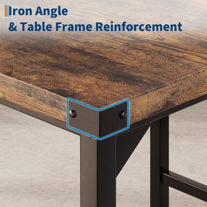 Dining Table Set, Counter Height Table with 4 Upholstered Bar Stools