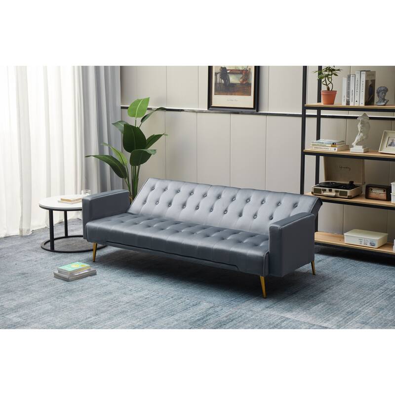75'' Wide Tufted Velvet Convertible Sleeper sofa