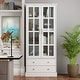 preview thumbnail 2 of 11, 70.1" Storage Cabinet Display Cabinet Kitchen Pantry Cabinet, Cupboard