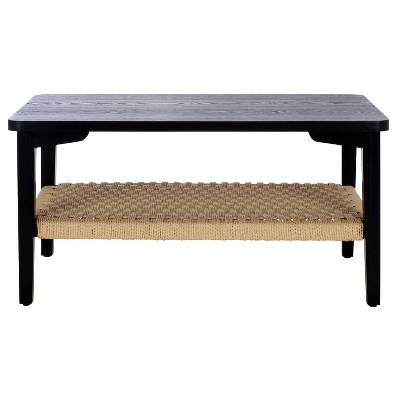 SAFAVIEH Home Dino 1-Shelf Coffee Table - 38"W x 22"D x 19"H - Black/Natural
