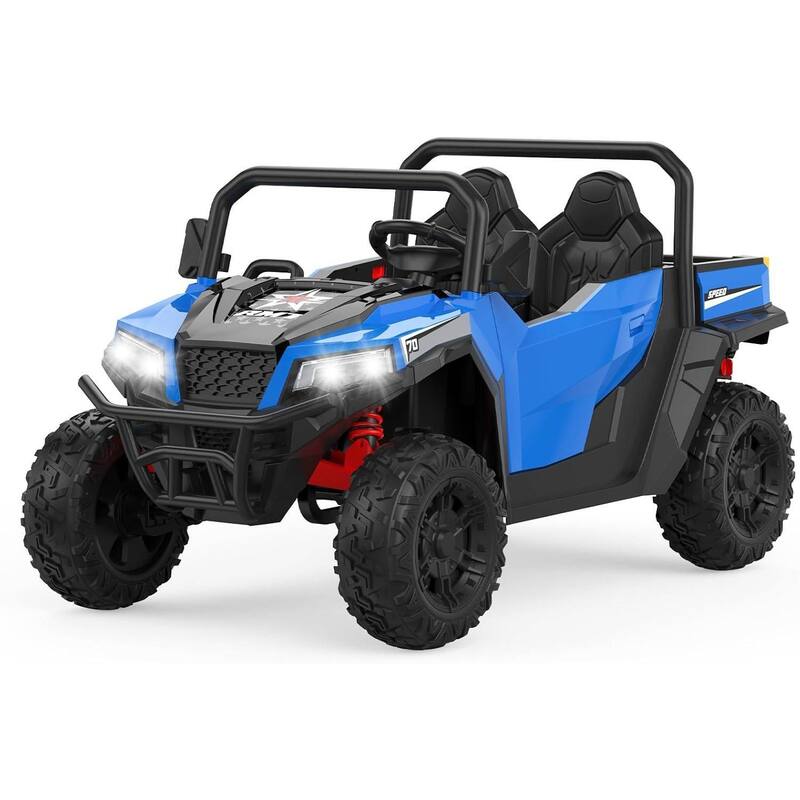 Electric 24V Ride on Dump Truck Toy with Remote for Kids Best Gift - Blue