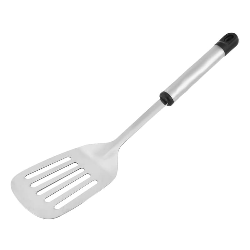 Home Kitchen Cooking Non-stick Slotted Pancake Turner Spatula Black - 12.8" x 3"(L*W)