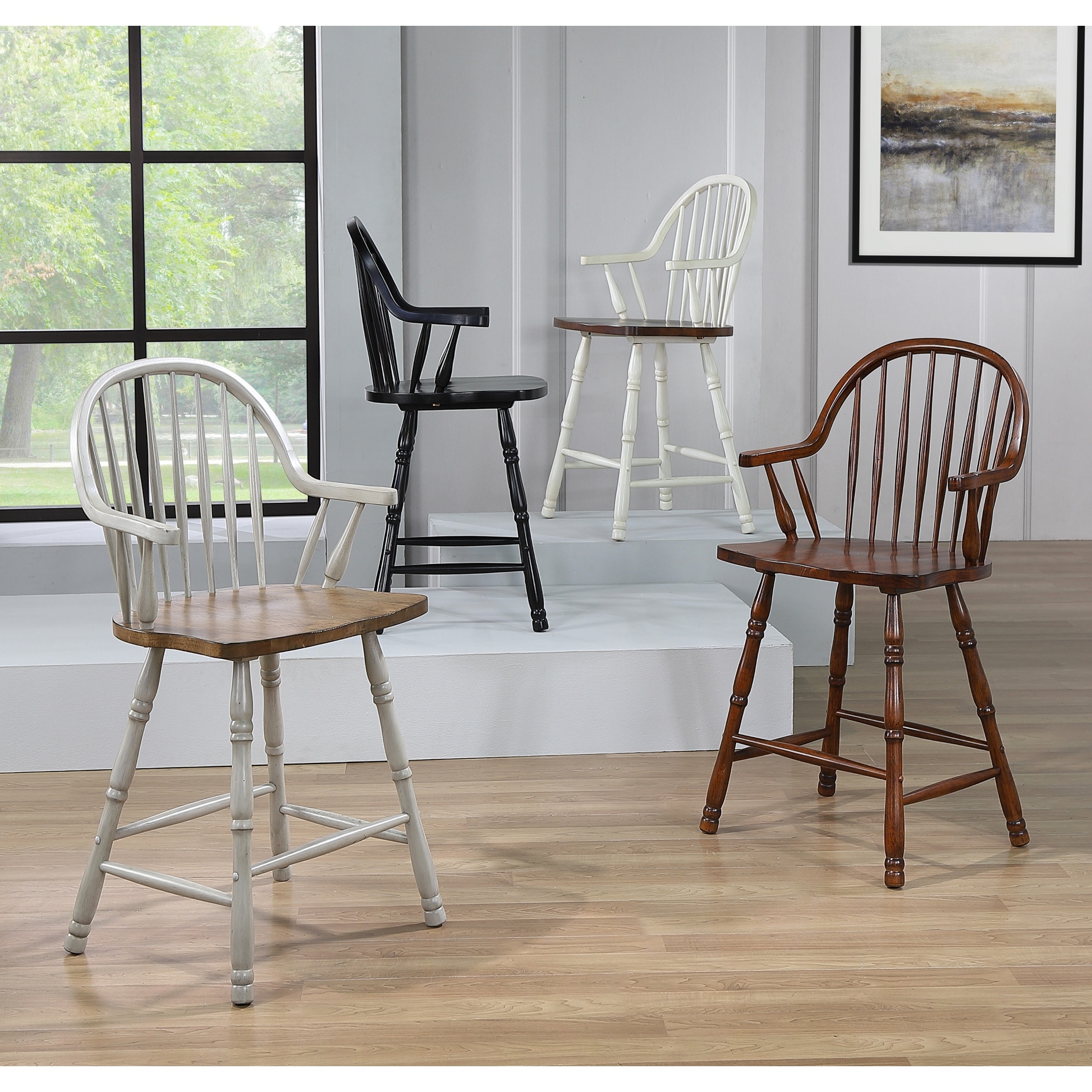 Black and 2025 cherry bar stools