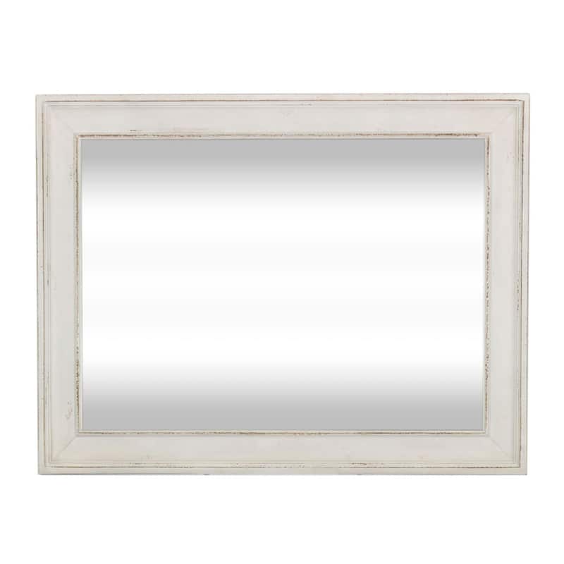 The Gray Barn Abbey Park Antique White & Weathered Brown Mirror - Antique White