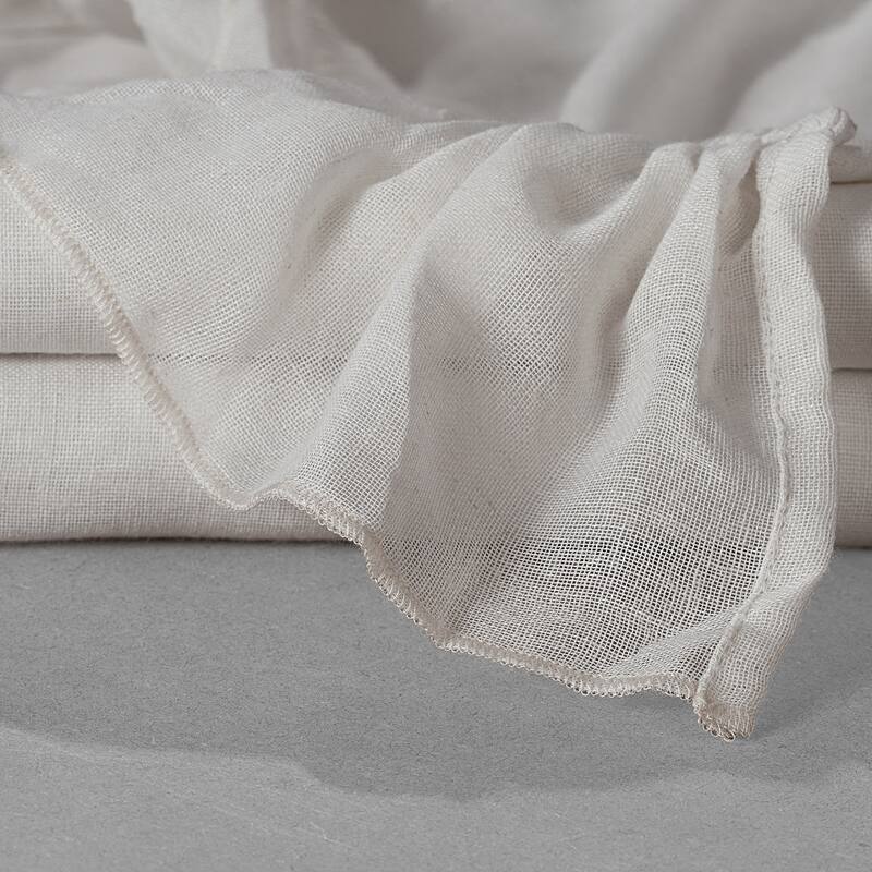 Exclusive Fabrics Faux Linen Ruffle Sheer Curtain (1 Panel)