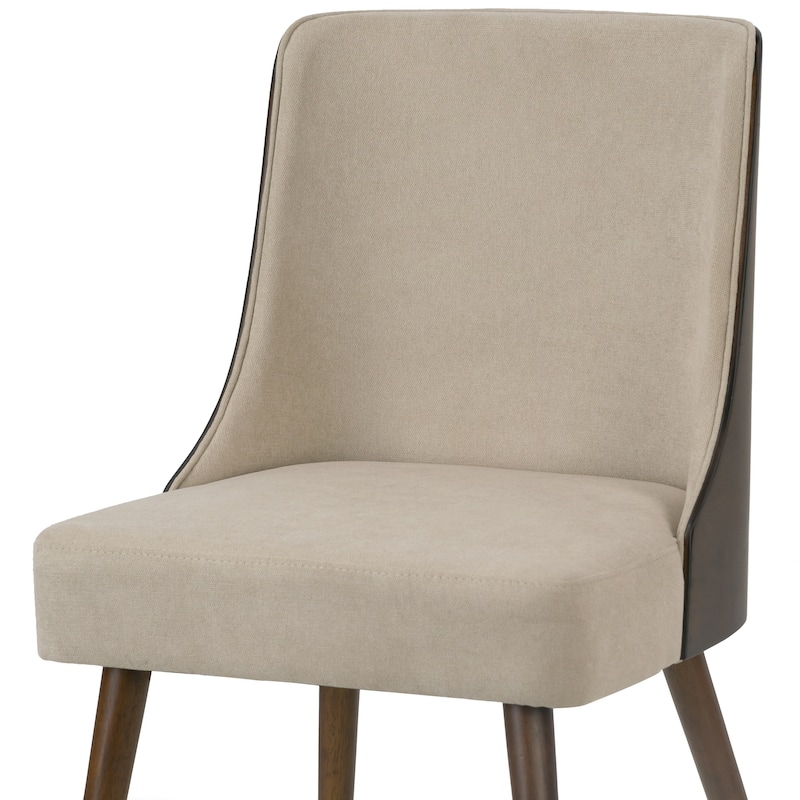 Asma Beige Fabric Chair with Dark Brown Bentwood Back (Set of 2)