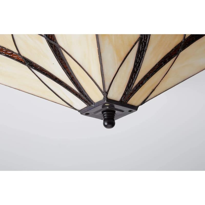 3 light tiffany semi flush ceiling light antique brass and art ceiling lamp