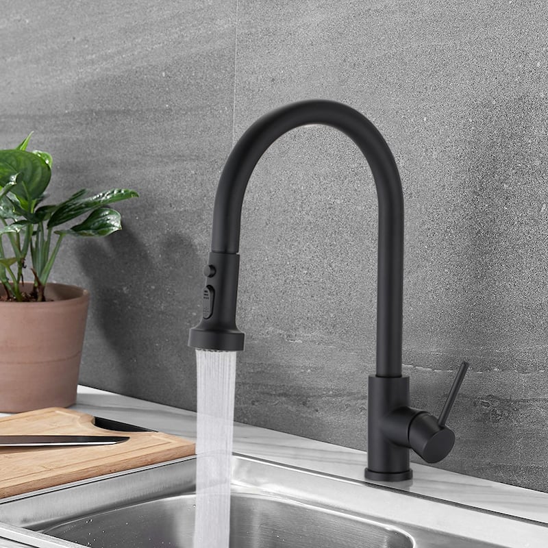 BATHLET Single Handle High Arc Kitchen Faucet with Pull Down Sprayer