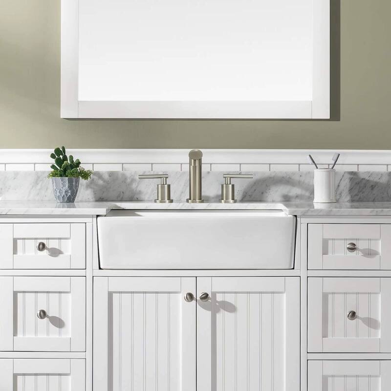 Modern 1.8 GPM Flow Widespread Bathroom Faucet with Stainless Steel Handles and Pop-Up Drain
