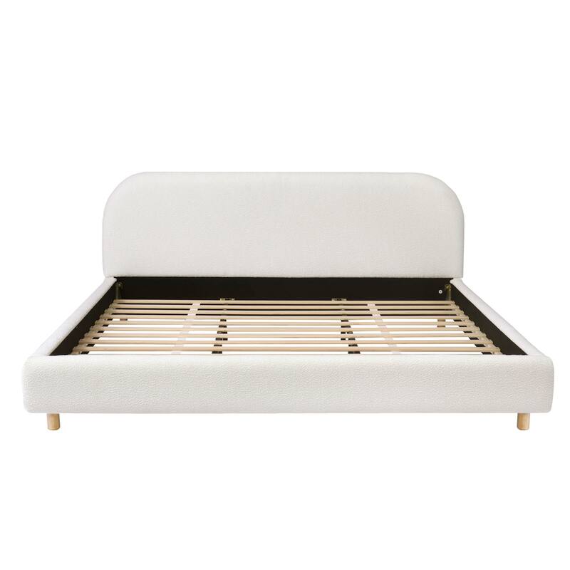 Christopher Knight Home - Eleanor Fabric Upholstered Platform Bed with Curve-Shaped Design