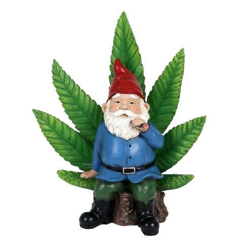 Exhart Good Time Ganja Throne LED Gnome with Timer, 12 inches