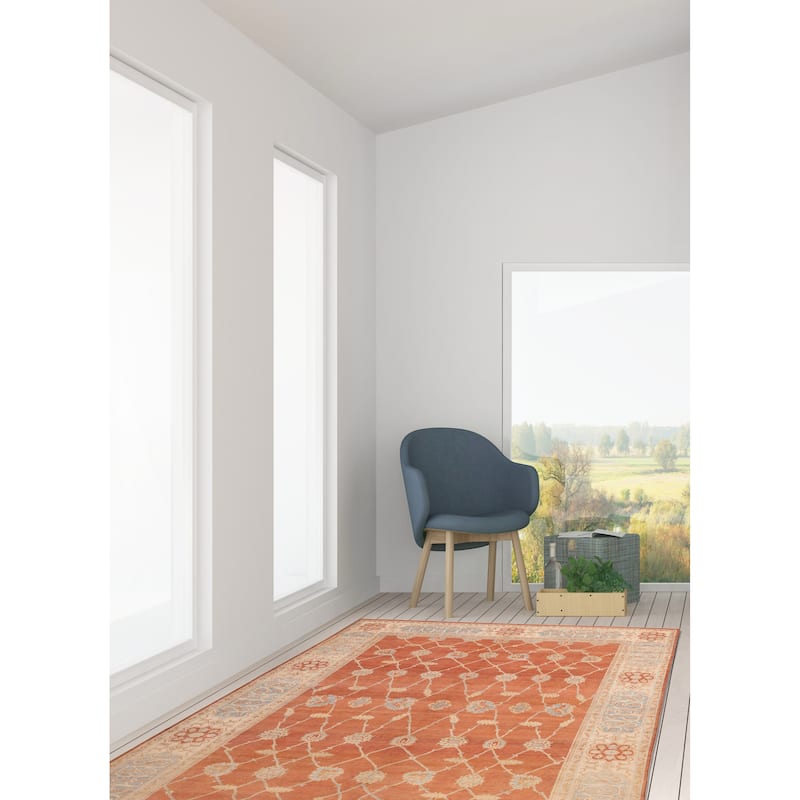 ECARPETGALLERY Hand-knotted Peshawar Oushak Copper Wool Rug - 8'10 x 11'9