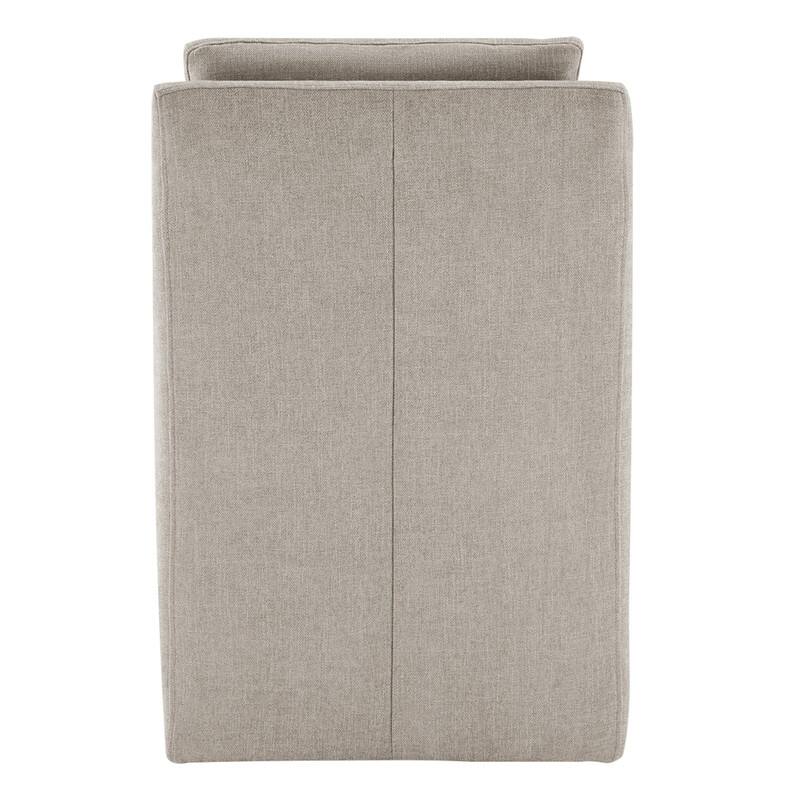 Hailey Dining Arm Chair with Caster Wheels Fabric Fully Assembled