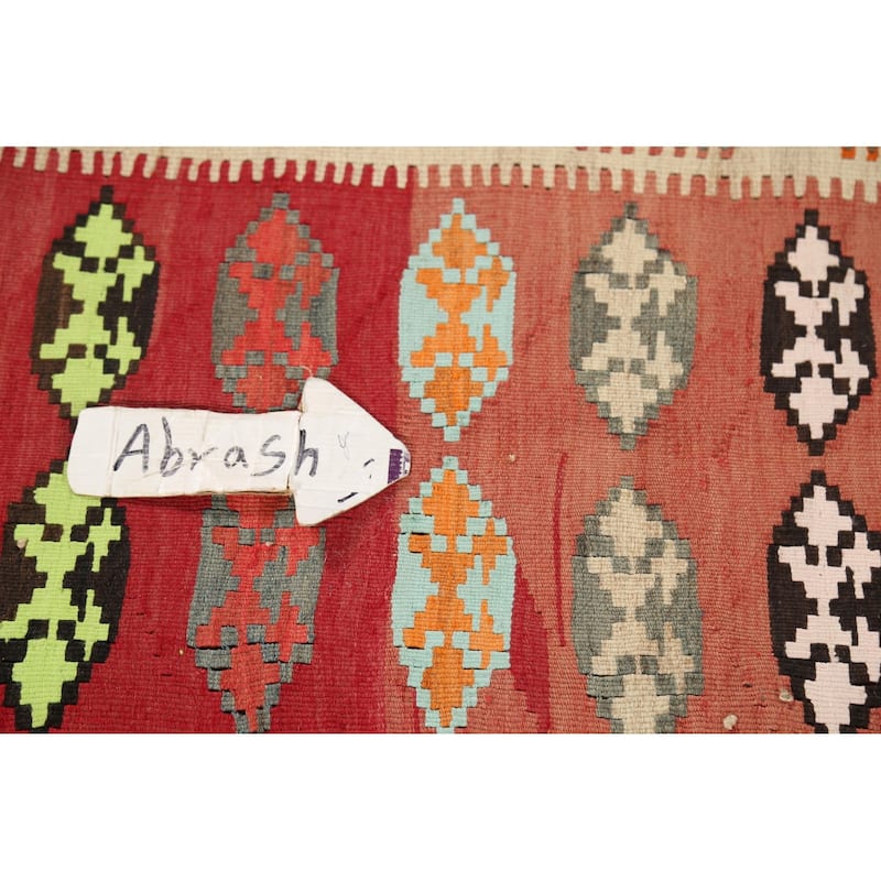 Vegetable Dye Kilim Qashqai Persian Antique Rug Tribal Wool Carpet - 3'10"x 7'3"