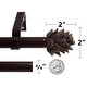 preview thumbnail 6 of 15, 3/4" Farmhouse Pinecone Curtain Rod Adjustable Designer Window Single Rod