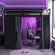 preview thumbnail 4 of 64, Wood Full Size Loft Bed with Blackout Curtains and RGB Lights, Gaming Loft Bed with Desk & Shelves