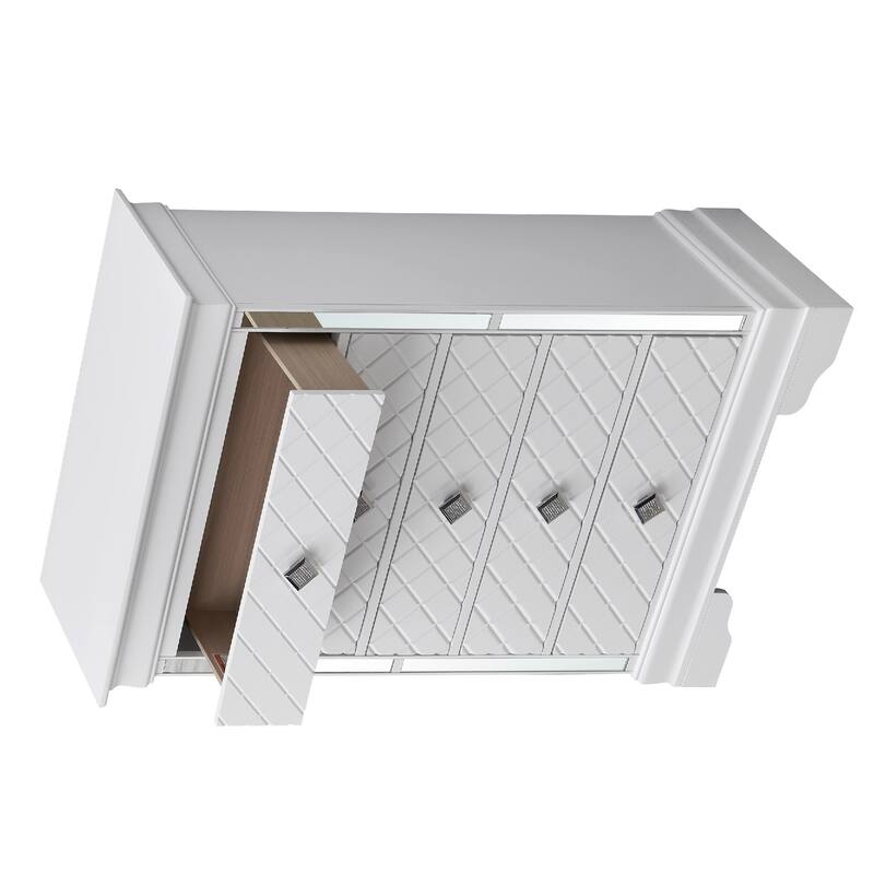 Wooden 5-Drawer Bedroom Chest - 48" - Silver