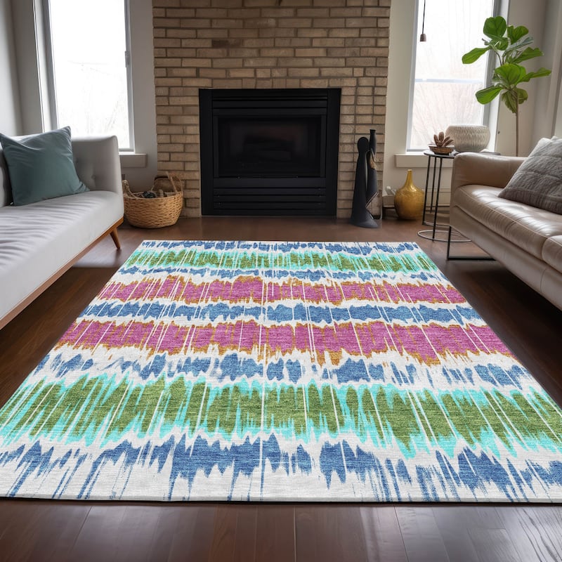 Machine Washable Indoor/ Outdoor Chantille Contemporary Ombre Rug
