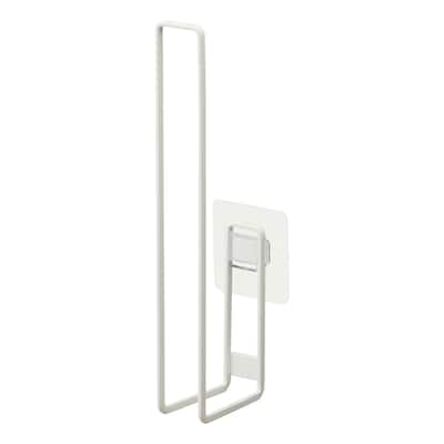 Yamazaki Home Traceless Adhesive Toilet Paper Holder, Steel, Holds 2.2 lbs - L 2.87 x W 1.46 x H 9.84 inches