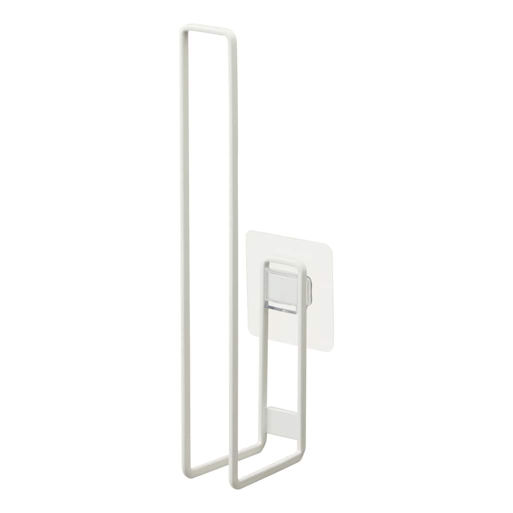Yamazaki Home Traceless Adhesive Toilet Paper Holder, Steel, Holds 2.2 lbs - L 2.87 x W 1.46 x H 9.84 inches