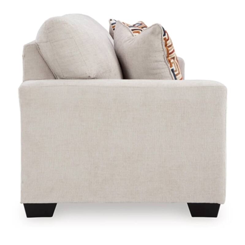 Avie Queen Sofa Sleeper, 2 Accent Pillows, Ivory Polyester 85 Inch