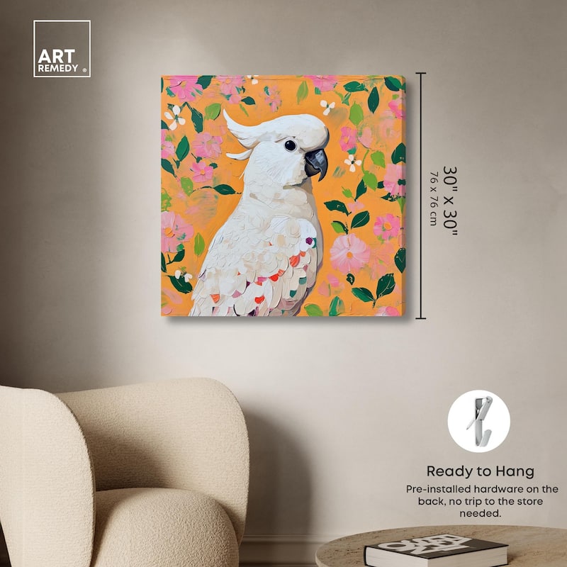 White Cockatoo II Canvas by Art Remedy, Gallery Wrapped