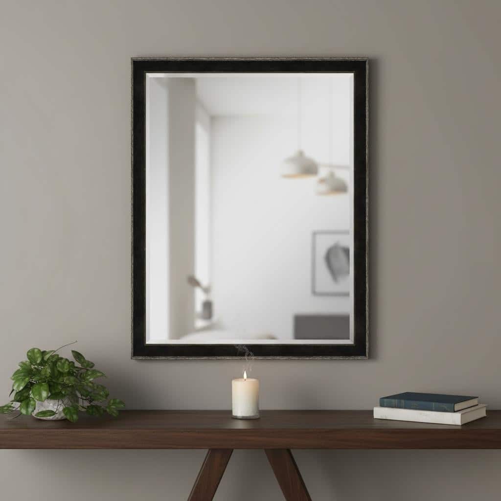 HomeRoots 52" Dark Brown Wood Accent Mirror - 40.00 in. x 52.00 in. x 2.00 in.