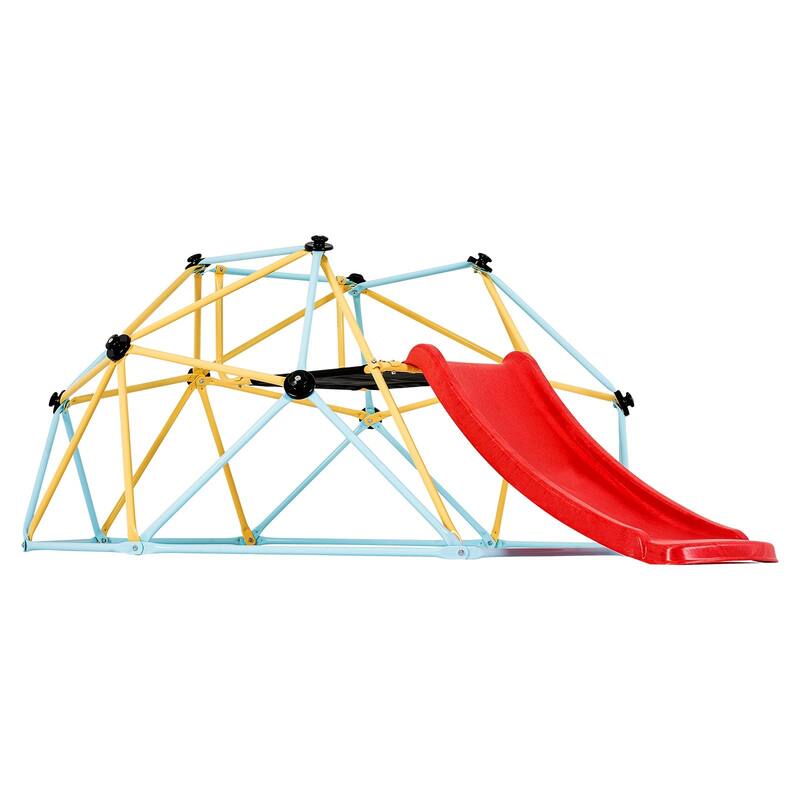 Climbing Dome, for Kids 3 to 9 Years Old, 8FT Geometric Dome Climber with Slide, Jungle Gym Supports 600LBS and Easy Assembly