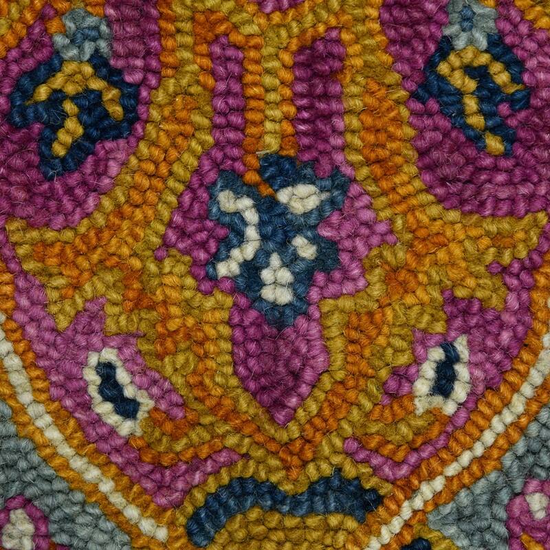 HomeRoots Medallion Bohemian Rectangle Area Rug