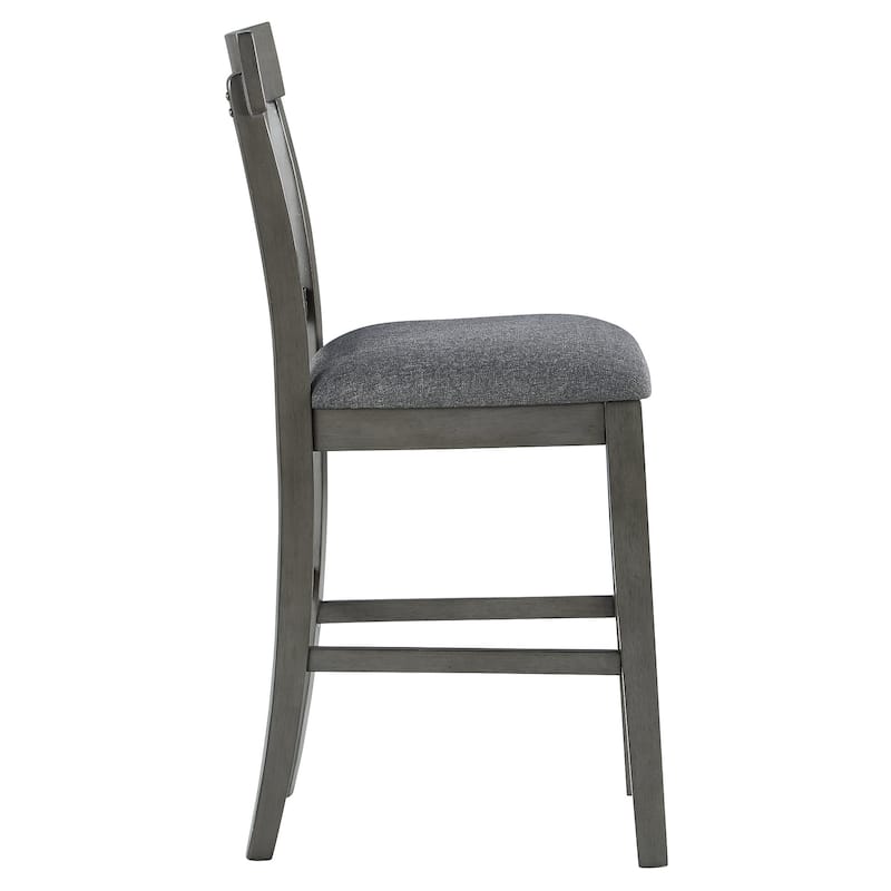 Hallanden Gray Upholstered Counter Height Barstool, Set of 2 - 18"W x 21"D x 41"H