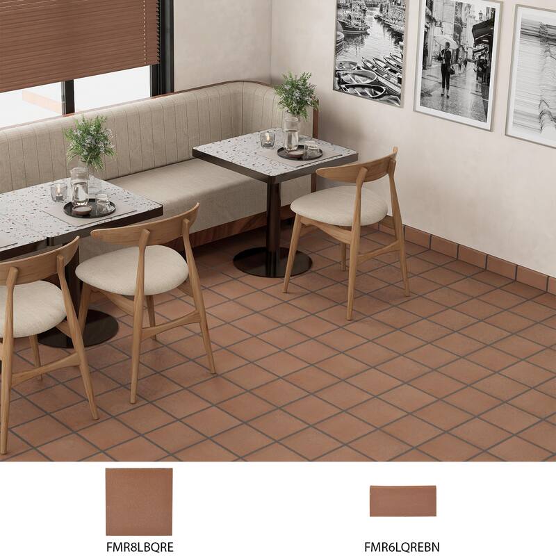Merola Tile Lincoln Quarry Mayflower Red 7-5/8" x 7-5/8" Ceramic Floor and Wall Tile