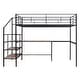 preview thumbnail 12 of 12, Full Size Metal Loft Bed with Desk and Lateral 4-Layer Storage Ladder
