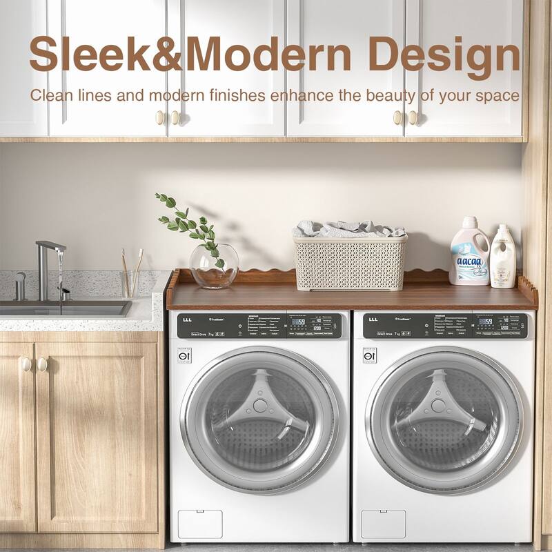 Anmytek Washer and Dryer Countertop 27.5"x54" for Laundry Room Organization