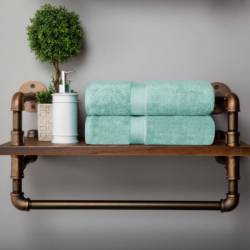 Superior Marche Egyptian Cotton Bath Towel - Set of 2 - Sea Foam