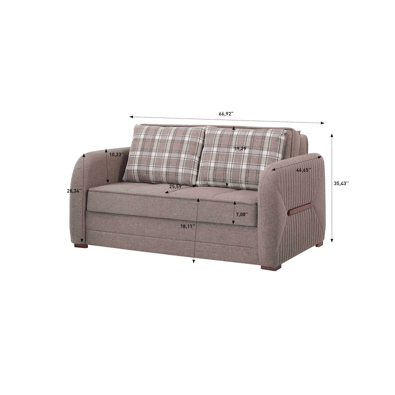 Collection Upholstered Convertible Loveseat With Storage