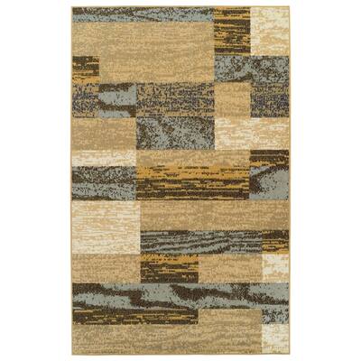 HomeRoots 5' X 8' Light Blue And Beige Power Loom Area Rug - 5' Octagon