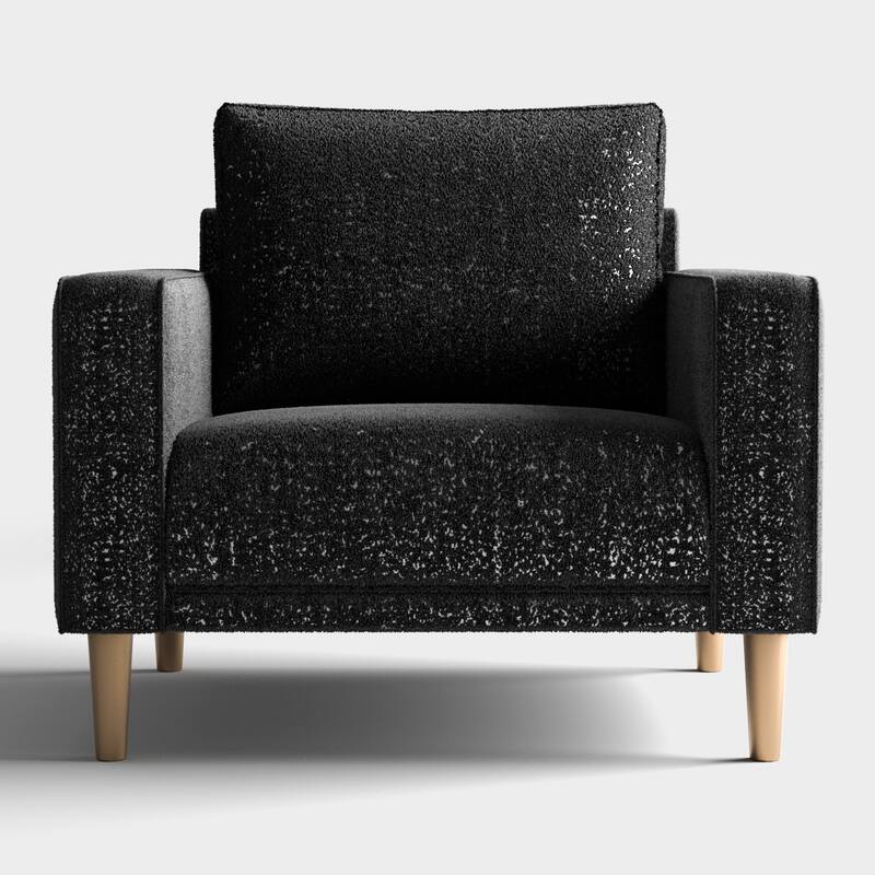 Furniture of America Isidora Contemporary Boucle Sofa Set with Back Pillows and Wooden Legs, 2-Piece or 3-Piece Options