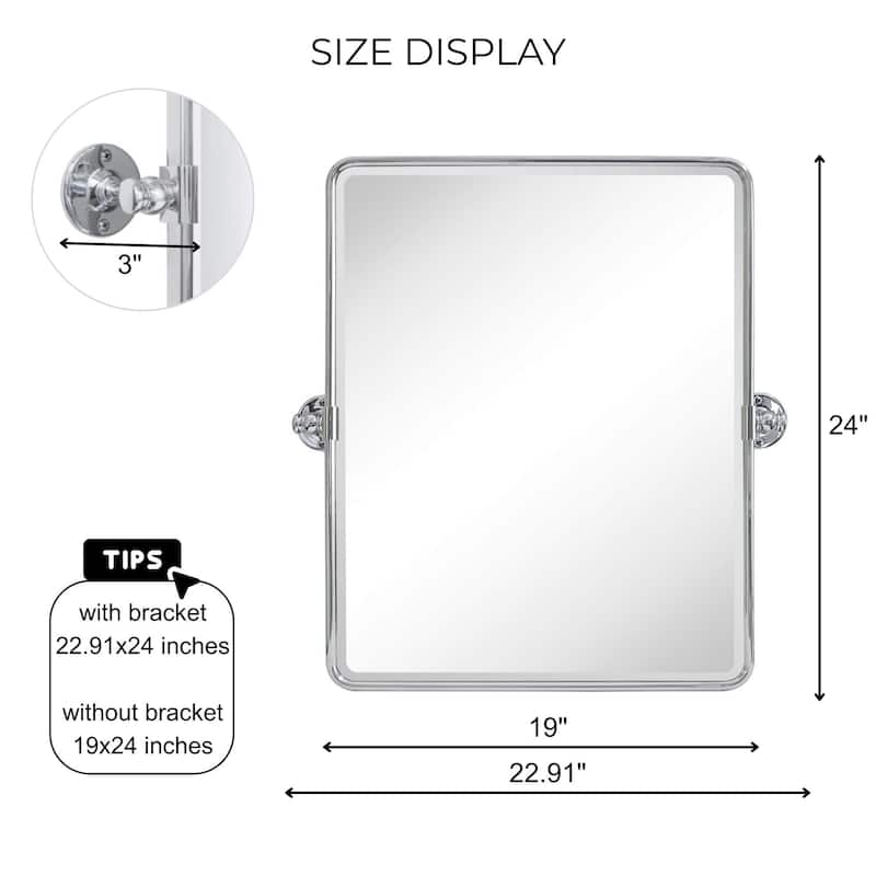 TEHOME Woodvale Rectangle Vertical Metal Wall Mirrors